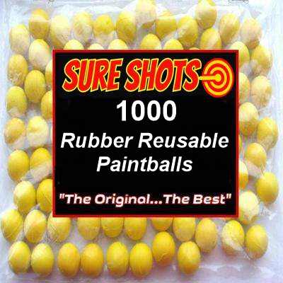 100 X .68 Cal Reusable Black Rubber Paintball Hard Solid Paintballs for  sale online